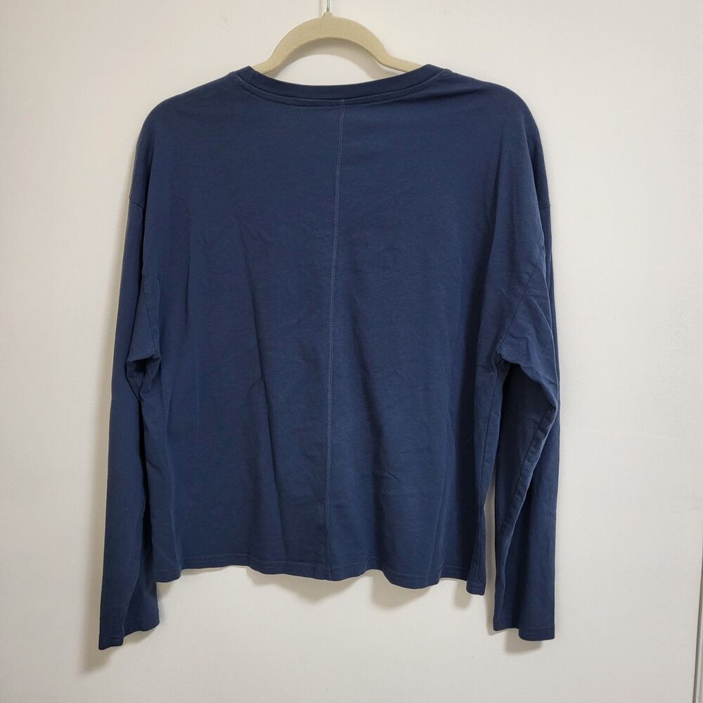 PACT Womens L Organic Cotton Blue Softspun Long Sleeve Pocket T- Shirt - Picture 5 of 7